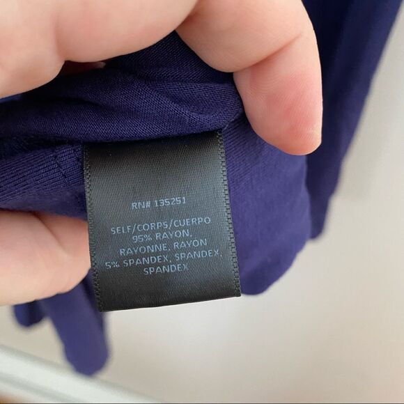 Fraiche by J Dress Wrap Long Sleeve Blue Casual Comfy Neutral Trendy Dinner Date - Picture 7 of 8